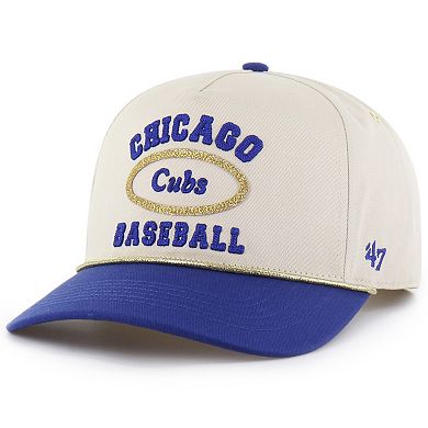 Men's '47 x Stoney Clover Lane Natural/Royal Chicago Cubs Glitter Rope Hitch Adjustable Hat
