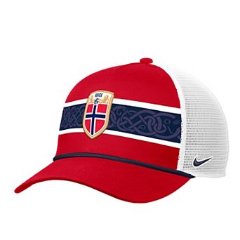 Men's Nike Red Norway National Team Rise Rope Trucker Adjustable Hat