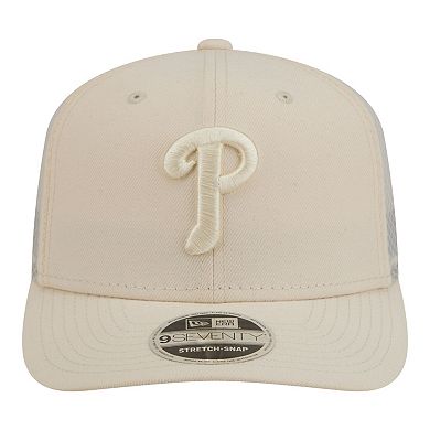Men's New Era Light Beige Philadelphia Phillies Color Pack 9SEVENTY Trucker Adjustable Hat