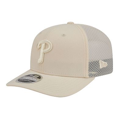 Men's New Era Light Beige Philadelphia Phillies Color Pack 9SEVENTY Trucker Adjustable Hat