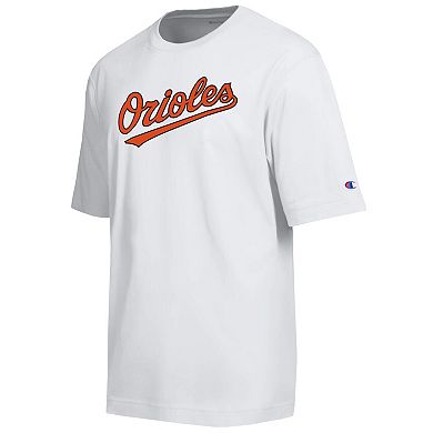 Men's Champion White Baltimore Orioles All Star Arched Chenille Wordmark T-Shirt