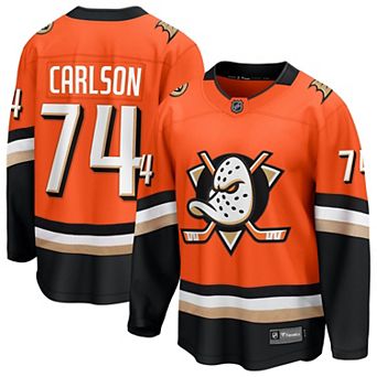 Men's Fanatics John Carlson Orange Anaheim Ducks Home Breakaway Jersey