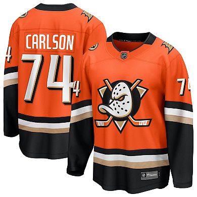 Men's Fanatics John Carlson Orange Anaheim Ducks Home Breakaway Jersey