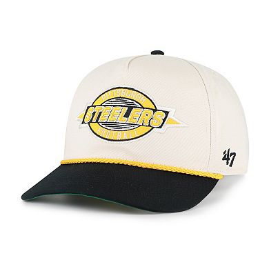 Men's '47 Natural Pittsburgh Steelers Frame Out Two Tone Hitch Adjustable Hat