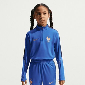 Youth Nike Blue France National Team 2026 Strike Dri-FIT Long Sleeve Quarter-Zip Drill Top