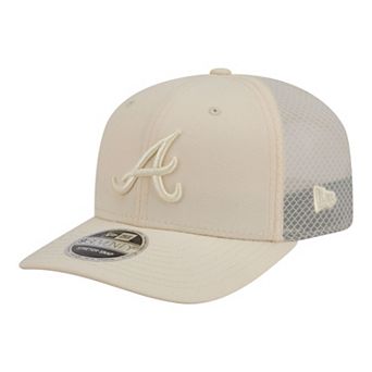 Men's New Era Light Beige Atlanta Braves Color Pack 9SEVENTY Trucker Adjustable Hat