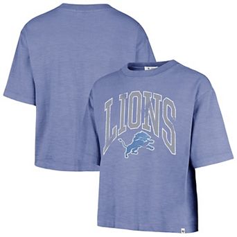 Women's '47 Blue Detroit Lions Cropped Mindi Slub T-Shirt