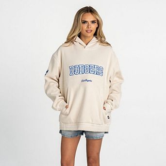 Women's The Wild Collective Cream Los Angeles Dodgers Oversized Cord Hoodie