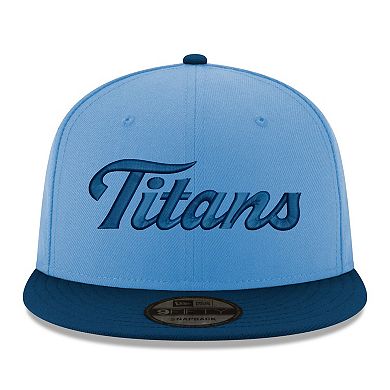 Men's New Era Light Blue/Navy Tennessee Titans Script 9FIFTY Snapback Hat