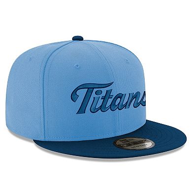 Men's New Era Light Blue/Navy Tennessee Titans Script 9FIFTY Snapback Hat