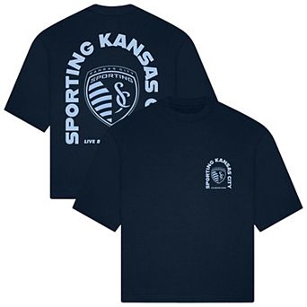 Unisex Live Breathe Futbol Navy Sporting Kansas City Tunnel T-Shirt