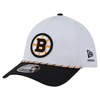 Men's New Era White/Black Boston Bruins 39THIRTY Two-Tone Featherweight M-Crown Flex Hat