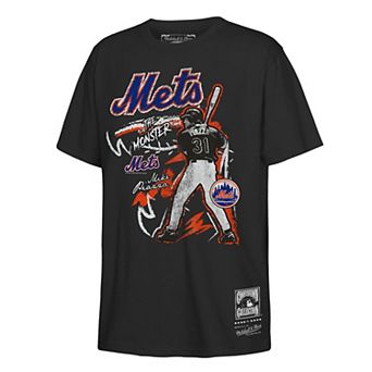 Youth Mitchell & Ness Mike Piazza Black New York Mets Chalked Up Player T-Shirt