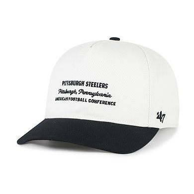 Men's '47 White Pittsburgh Steelers Contemporary Two-Tone Hitch Adjustable Hat
