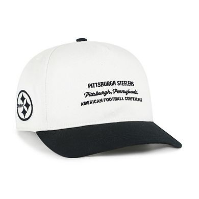 Men's '47 White Pittsburgh Steelers Contemporary Two-Tone Hitch Adjustable Hat