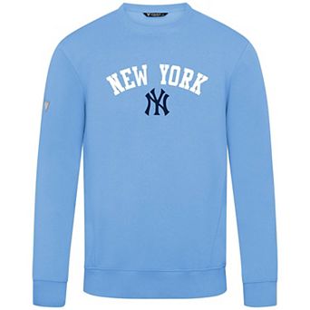 Men's Levelwear Light Blue New York Yankees Zane Felt Arch Pullover Sweatshirt
