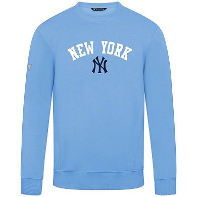 Men's Levelwear Light Blue New York Yankees Zane Felt Arch Pullover Sweatshirt