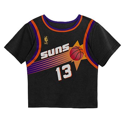Toddler Mitchell & Ness Steve Nash Black Phoenix Suns 2-Piece Play by Place T-Shirt & Shorts Set