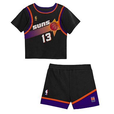 Toddler Mitchell & Ness Steve Nash Black Phoenix Suns 2-Piece Play by Place T-Shirt & Shorts Set