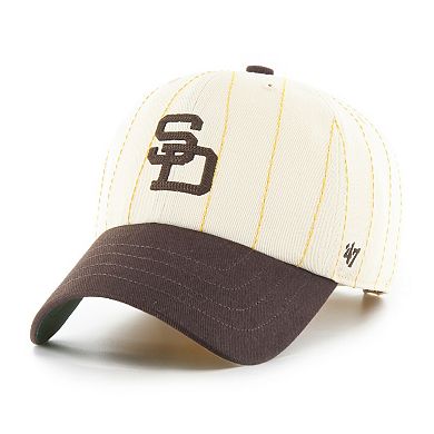 Men's '47 x Rawlings Natural/Brown San Diego Padres Pinstripe Clean Up Adjustable Hat