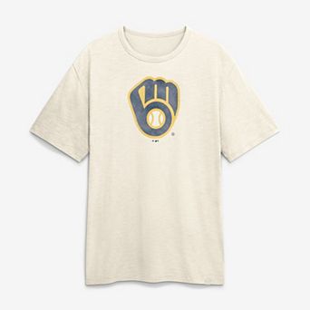 Men's Fanatics Cream Milwaukee Brewers Stadium Slub T-Shirt