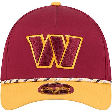 Men's Burgundy/Gold Washington Commanders Rope M-Crown A-Frame 39THIRTY Flex Hat