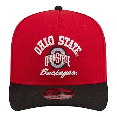 Men's New Era Scarlet/Black Ohio State Buckeyes Two-Tone Arched 9FIFTY Snapback Hat
