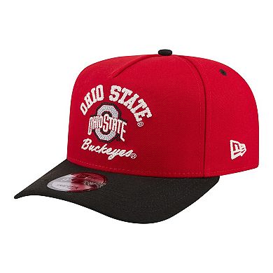 Men's New Era Scarlet/Black Ohio State Buckeyes Two-Tone Arched 9FIFTY Snapback Hat