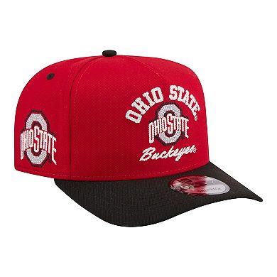 Men's New Era Scarlet/Black Ohio State Buckeyes Two-Tone Arched 9FIFTY Snapback Hat