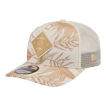 Men's New Era Tan Detroit Lions Tonal Palm 9SEVENTY Adjustable Trucker Hat