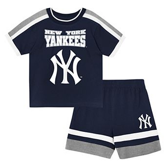 Toddler Outerstuff Navy New York Yankees Ground Ball T-Shirt & Shorts Set