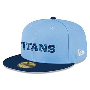 Men's New Era Light Blue/Navy Tennessee Titans Wordmark 59FIFTY Fitted Hat