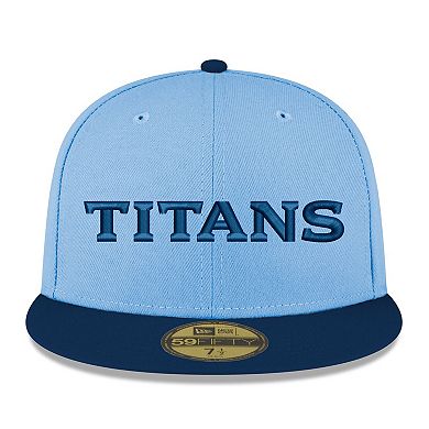 Men's New Era Light Blue/Navy Tennessee Titans Wordmark 59FIFTY Fitted Hat