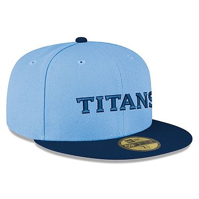 Men's New Era Light Blue/Navy Tennessee Titans Wordmark 59FIFTY Fitted Hat