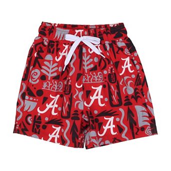 Youth Wes & Willy Crimson Alabama Crimson Tide Allover Print Swim Shorts
