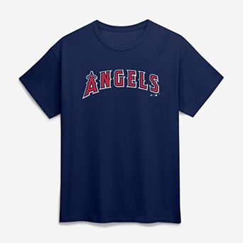 Men's Logo Athletic Navy Los Angeles Angels Wordmark T-Shirt
