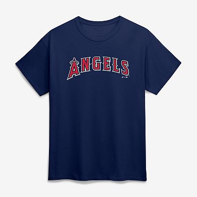 Men's Logo Athletic Navy Los Angeles Angels Wordmark T-Shirt