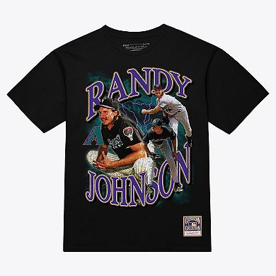 Men's Mitchell & Ness Randy Johnson Black Arizona Diamondbacks Legendary Collage Player T-Shirt