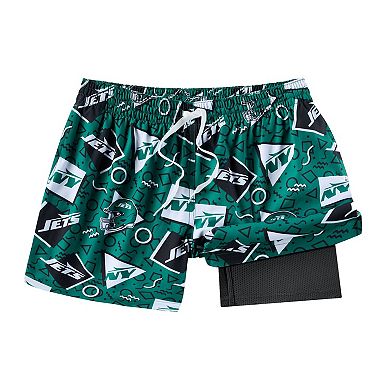 Men's Chubbies Green New York Jets Game Day Fit Classic Lined Swim Trunks