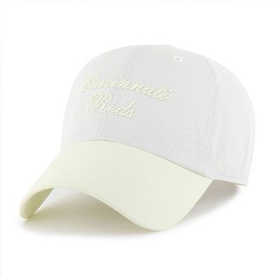 Women's '47 White/Yellow Cincinnati Reds Gelato Two-Tone Clean Up Adjustable Hat