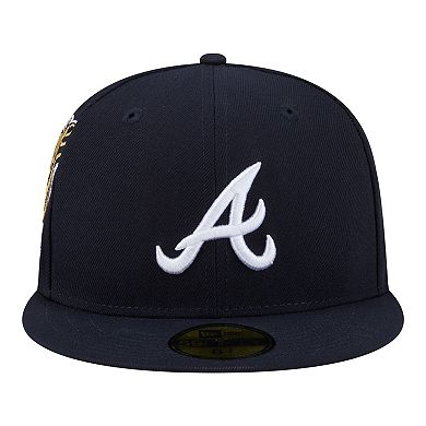 Men's New Era Navy Atlanta Braves Hidden Hit 59FIFTY Fitted Hat