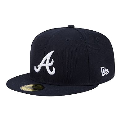 Men's New Era Navy Atlanta Braves Hidden Hit 59FIFTY Fitted Hat