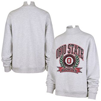 Women's '47 Gray Ohio State Buckeyes Laurel Arch Mock Neck Sweatshirt