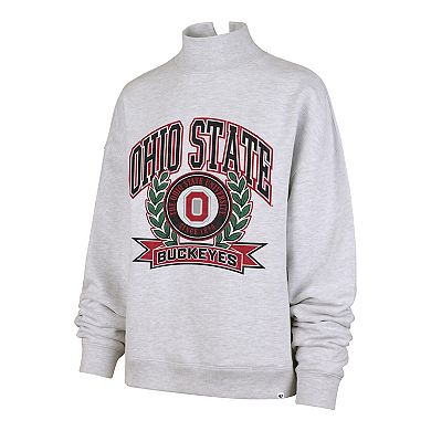 Women's '47 Gray Ohio State Buckeyes Laurel Arch Mock Neck Sweatshirt