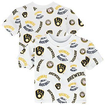 Toddler Outerstuff White Milwaukee Brewers Run Down T-Shirt