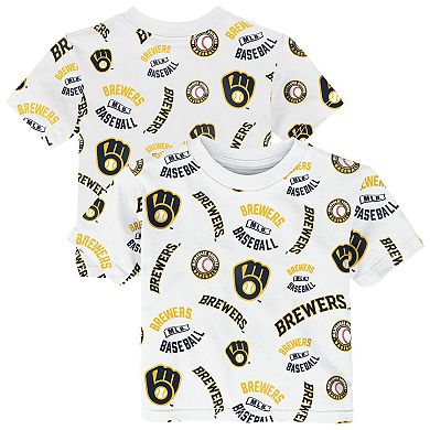 Toddler Outerstuff White Milwaukee Brewers Run Down T-Shirt
