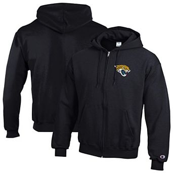 Men's Champion Black Jacksonville Jaguars Powerblend Fleece Full-Zip Hoodie