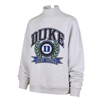 Women's '47 Gray Duke Blue Devils Laurel Arch Mock Neck Sweatshirt