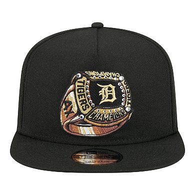 Men's New Era Black Detroit Tigers Ring A-Frame 9FIFTY Snapback Hat