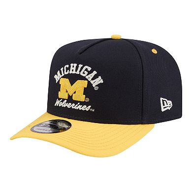 Men's New Era Navy/Maize Michigan Wolverines Two-Tone Arched 9FIFTY Snapback Hat